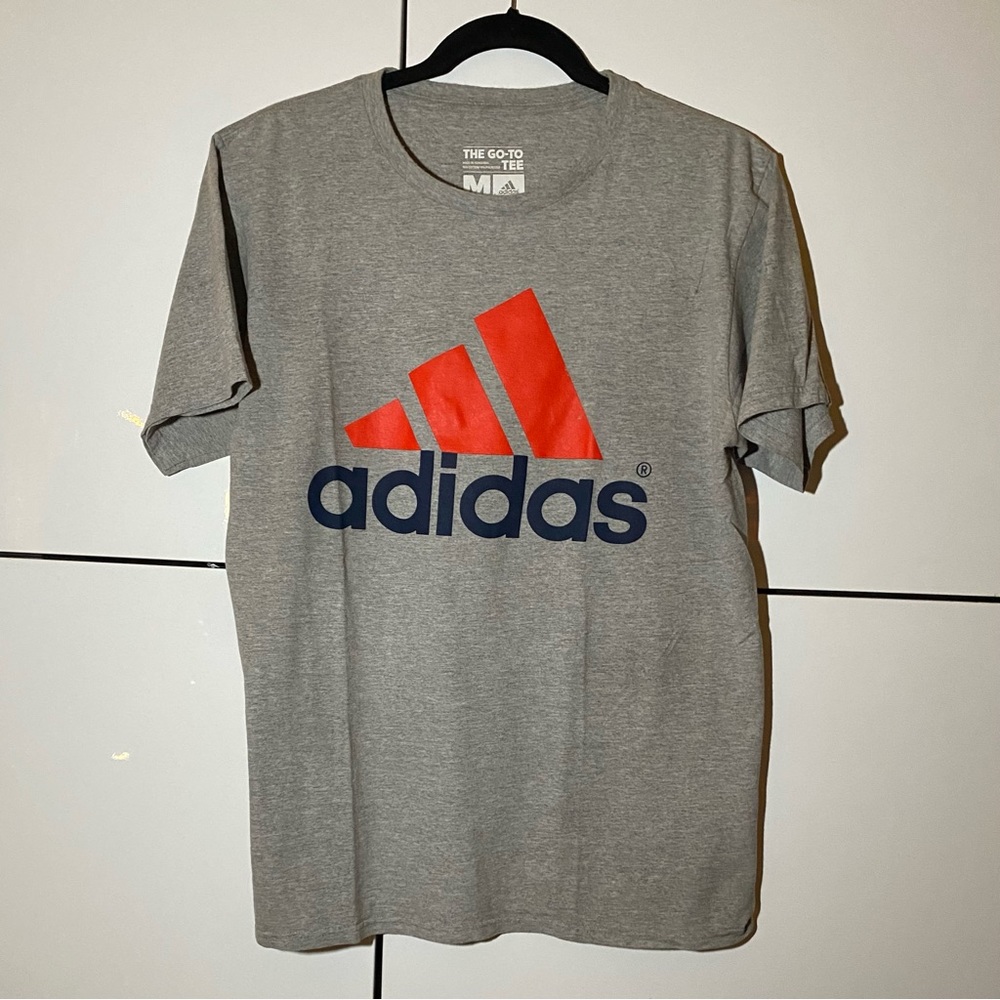 Adidas Graphic Logo Men’s T-Shirt Grey/Orange/Black